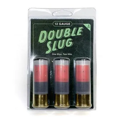 Double Slug 12 Gauge Shells 2.75" - High Impact, Wide Spread at 25-50 Yards
