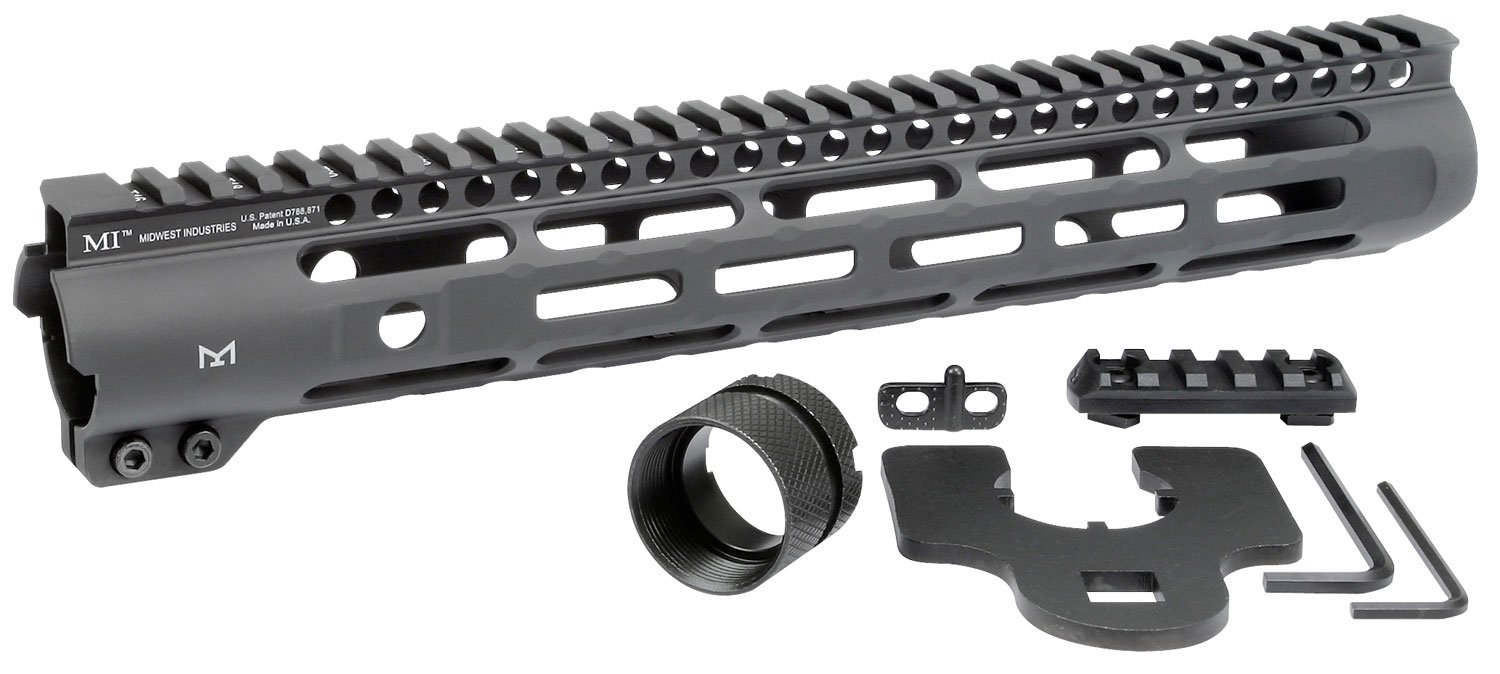 Midwest Industries MISLH12625 Slimline AR-15 12.625" M-LOK Handguard Black - Midwest Industries