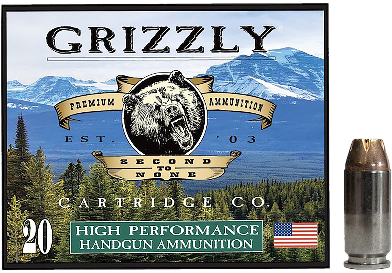 Buy GRIZZLY GC4SW4 .40 S&W 180gr Jacketed Hollow Point 1125fps 20/Box online