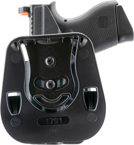 1791 Gunleather TACPDHOWBG43XMOSBLKR Tactical Kydex OWB Black Paddle... - 1791 Gunleather
