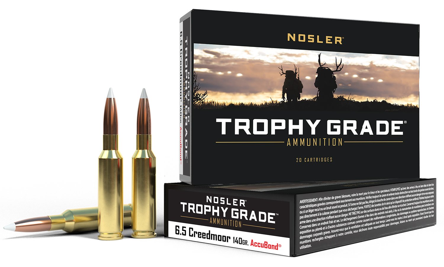 Nosler 60080 Trophy Grade 6.5 Creedmoor 140 Grain AccuBond 20 Rounds - Nosler - 6.5 Creedmoor