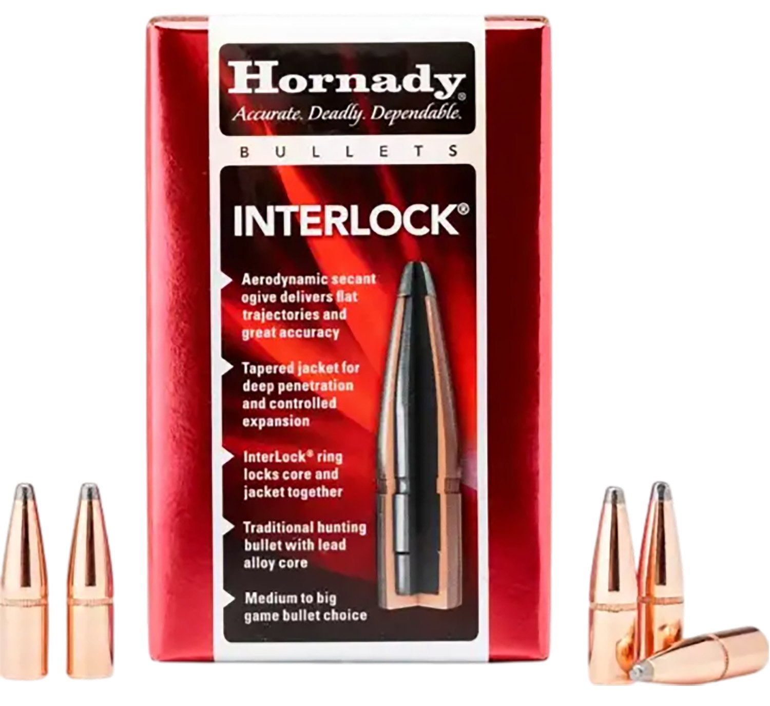 Hornady 2845 InterLock 7mm .284 162 gr Boat-Tail Spire Point - Hornady - 7mm