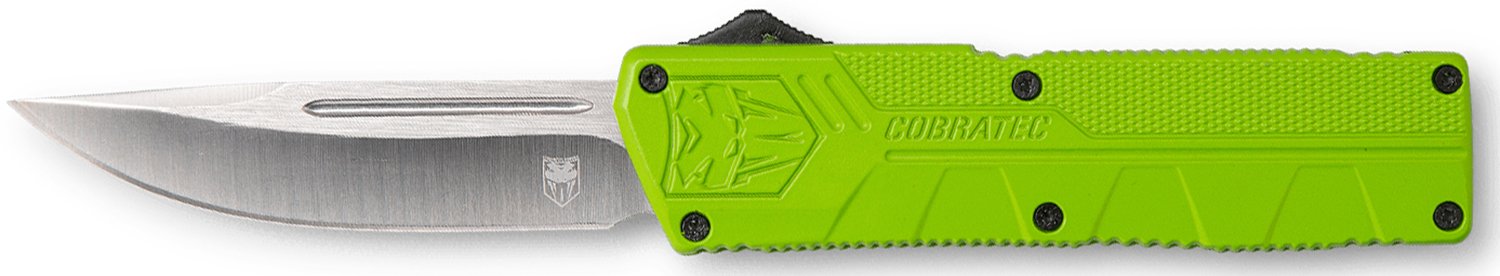 CobraTec ZBGCTLWDNS OTF Knife 3.25 In D2 Steel Zombie Green Handle - CobraTec Knives