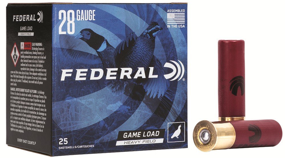 Federal Game-Shok Upland Hi-Brass 28 Gauge, 2.75" Shell, 1oz Shot, 6 Size, 25 Round Box - Federal Premium Ammunition