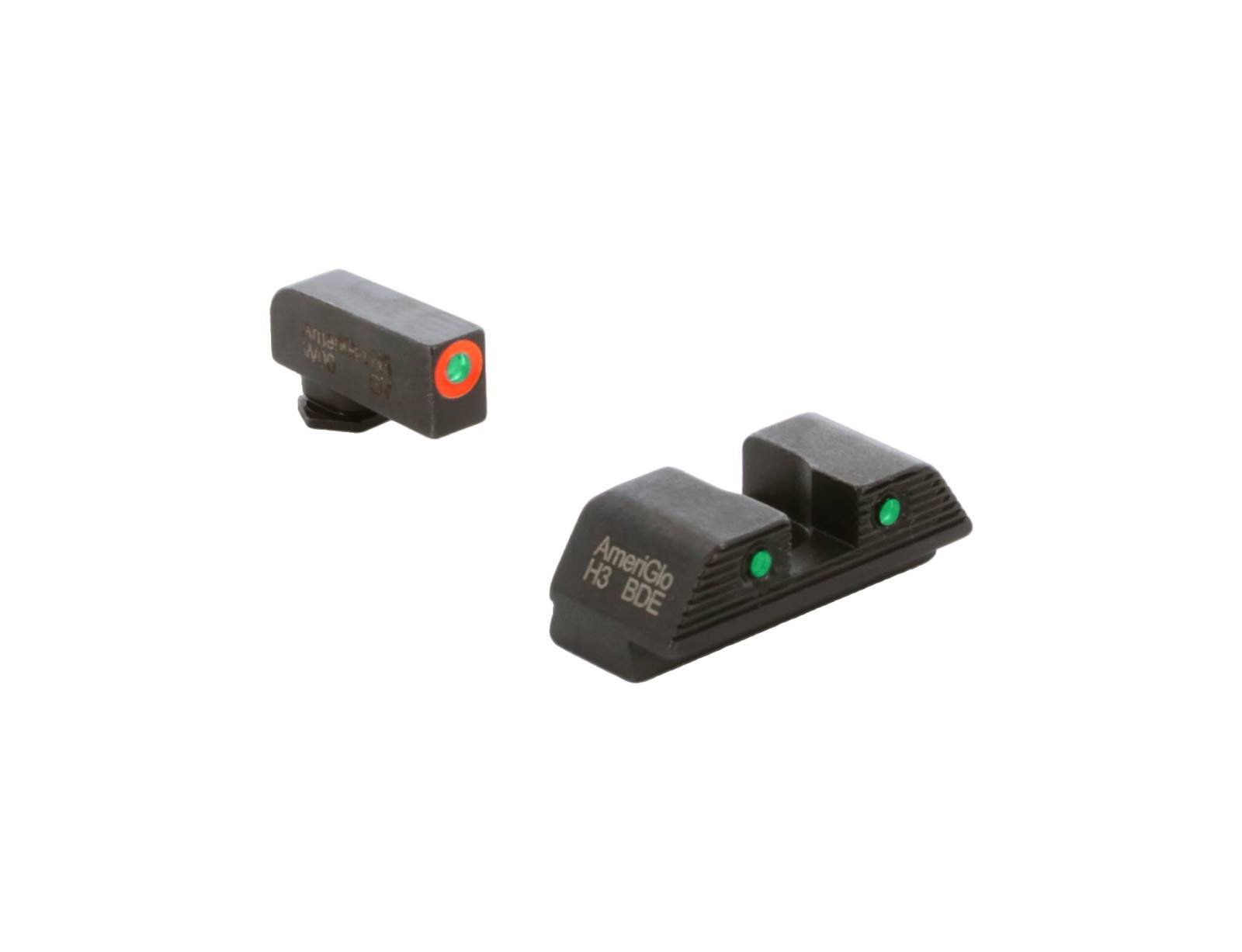 AmeriGlo Trooper WA-816 Night Sight Green/Orange Front Matte Black - AmeriGlo