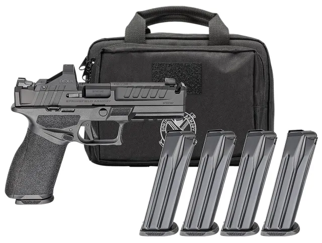 Buy Springfield Gear Pac Echelon 4.5F Comp Handgun 9mm Luger 15rd(4) Magazines 4.5 Barrel U-Notch Sights Green Dot & Bag online