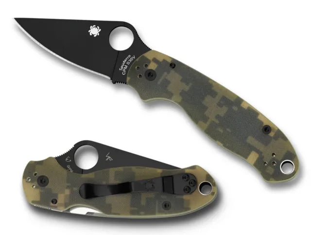 Buy Spyderco Para 3 C223GPCMOBK 2.95 In Black CPM S30V Camo G-10 online