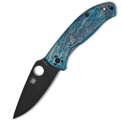 Buy Spyderco C122TIBLBKD2P Tenacious Blue Titanium D2 Knife online