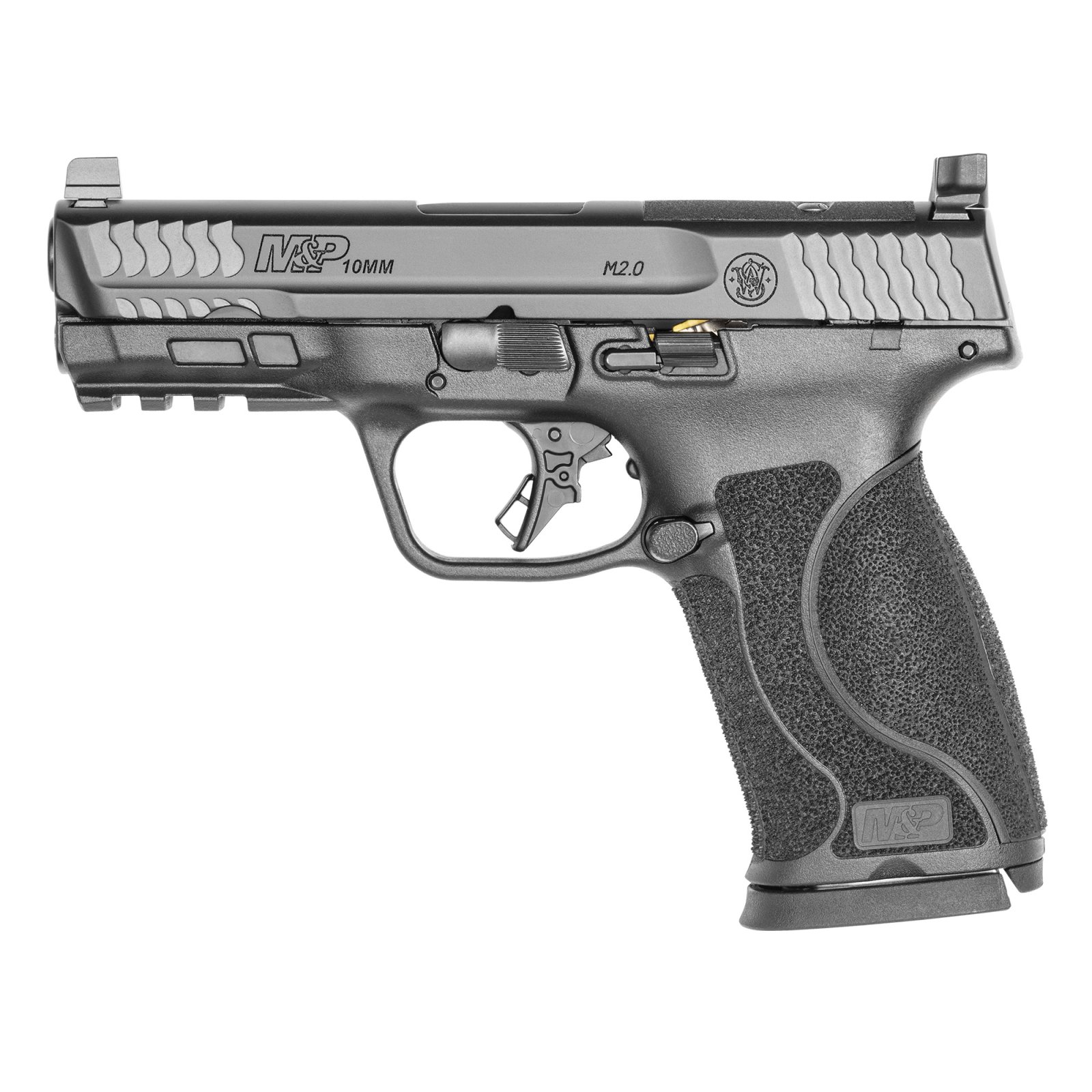 Smith & Wesson M&P M2.0 Optic Ready 10mm Auto 4" Barrel 15+1 Black Polymer Frame Picatinny Rail Armornite Slide - Smith & Wesson - 10mm