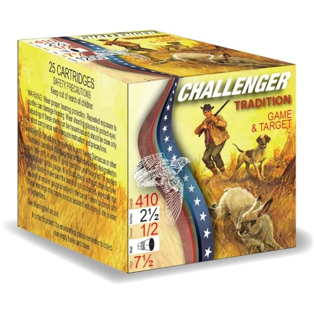 Challenger 1EX3600075 .410 Bore 2-1/2" 1/2oz #7.5 Shotgun Ammo 250ct