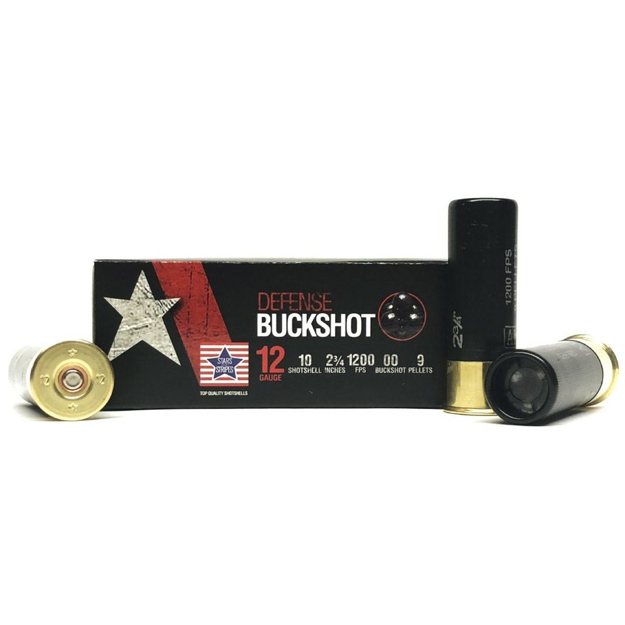 Buy PPU Stars & Stripes Defense Buckshot Shotshells 12ga 2-3/4 9-pellet 1200 fps 00 10/ct online