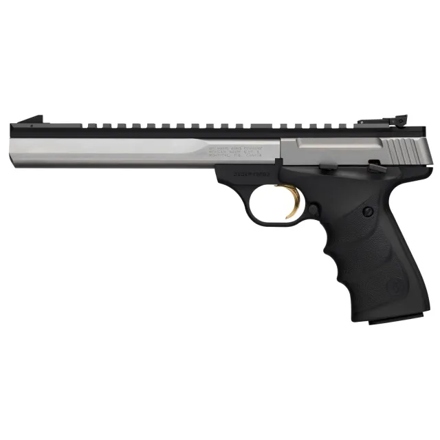 Browning Buck Mark Contour 22 LR 10+1 7.25" Barrel, Matte Stainless Slide, Matte Black Frame, Finger Grooved Ultragrip RX Grip - Browning - 22 LR
