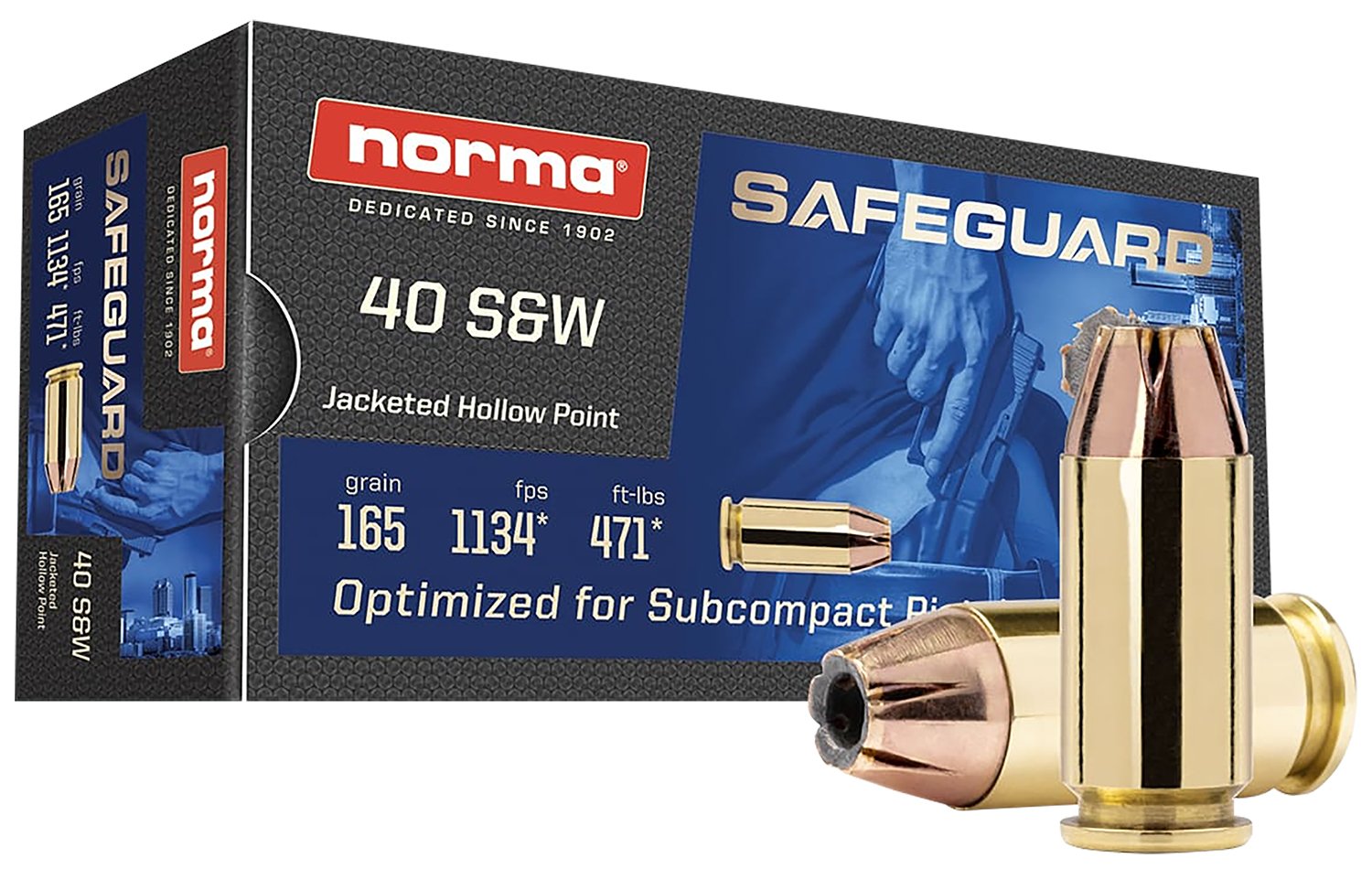 Norma Ammunition 801407887 40 S&W 165 Gr Jacketed - Norma - 40 S&W