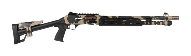 Panzer Arms PAM4CSSFCTMFSS M4 Speed Pro 12 Gauge Semi-Auto 3" 5+1 18.50" FDE Scorpion Camo w/Titanium Accents Ported Barrel & Aluminum Receiver w/Picatinny Rail, M-LOK Handguard, FDE Scorpion Camo Ske - PANZER - 12 Gauge