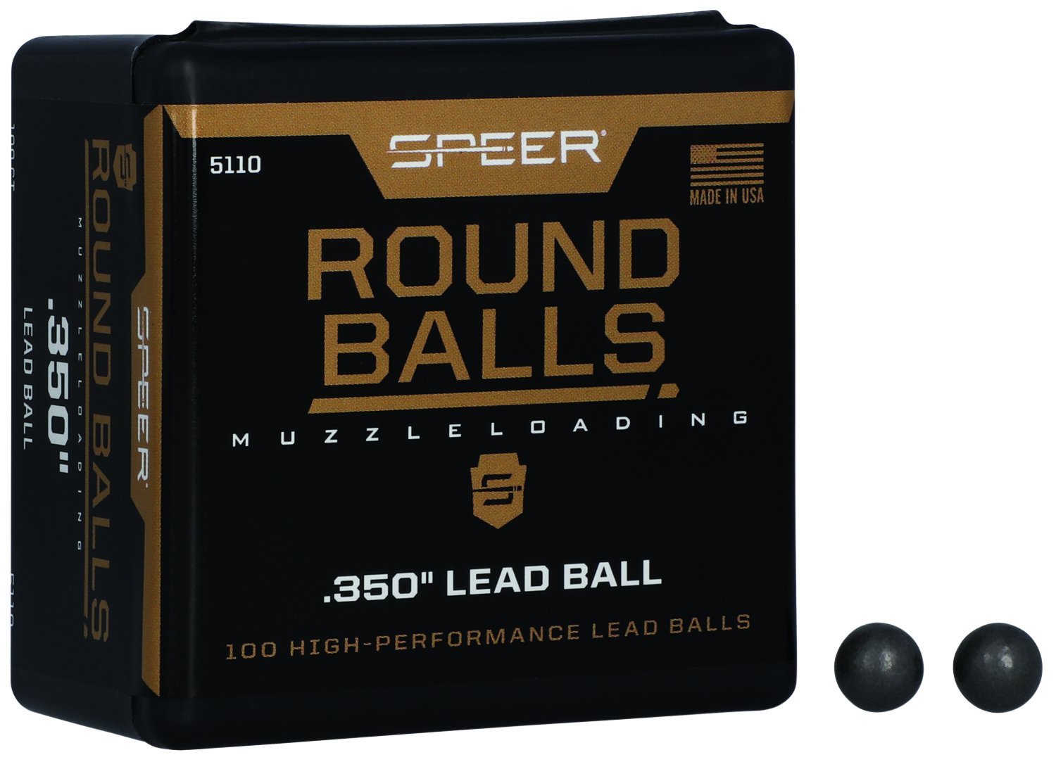 Speer Muzzleloader Round Lead Balls .350 64 gr MZRB 100/ct - Speer - 36 Cal