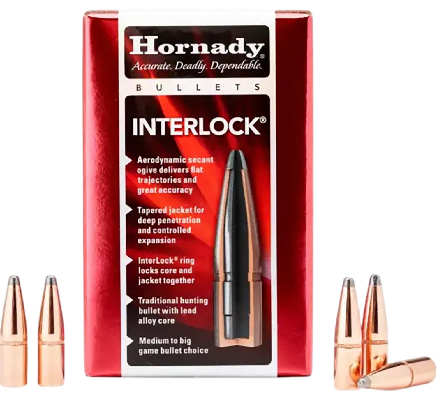 Horn Hunter 2640 InterLock .264 6.5mm 160 Grain Round Nose - Hornady - .264