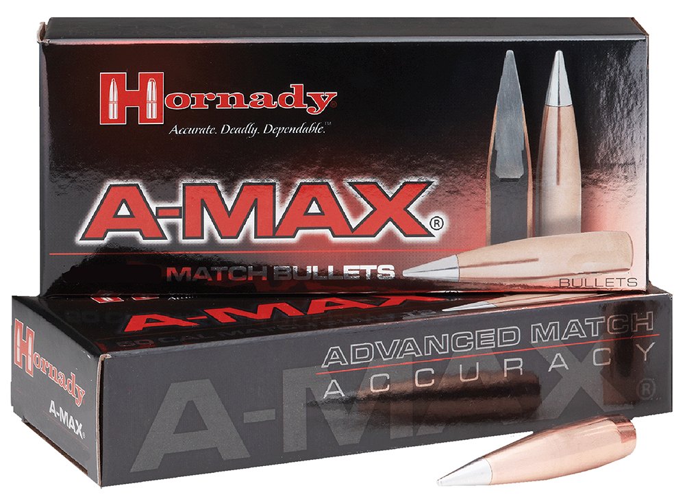 Hornady A-Max 50 Caliber 750 Grain Bullets 20 Pack - Hornady Manufacturing Company - 50 Caliber