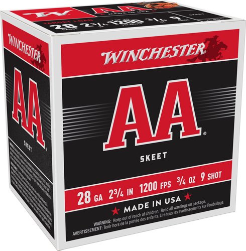 Winchester AA Target 28GA 2-3/4" #9 Shot 3/4oz 1200FPS - 25 Rnd Box - Winchester - 28