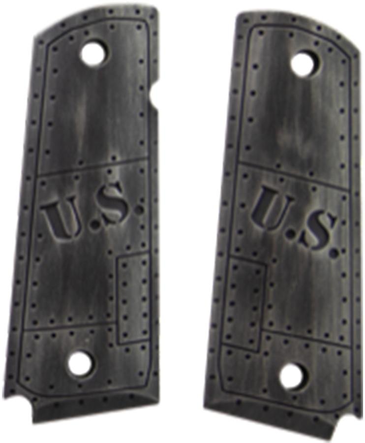 Hogue Govt. Model 1911 Aluminum Grip U.S. Green Distressed - Hogue