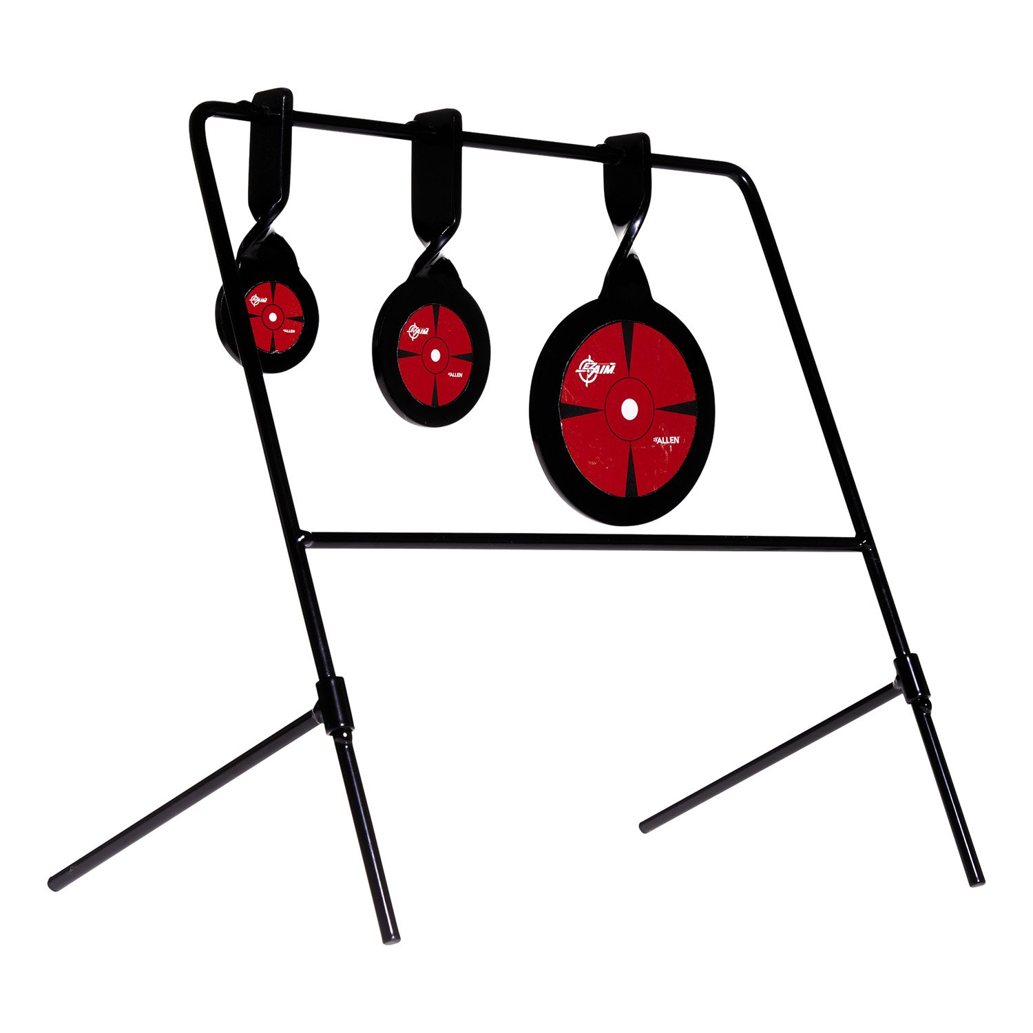 Allen EZ-Aim Triple Deflector Spinner Target System Rimfire .22 Cal. & Air Guns 10.75"W x 12.5"H Black/Red - Allen Company - .22