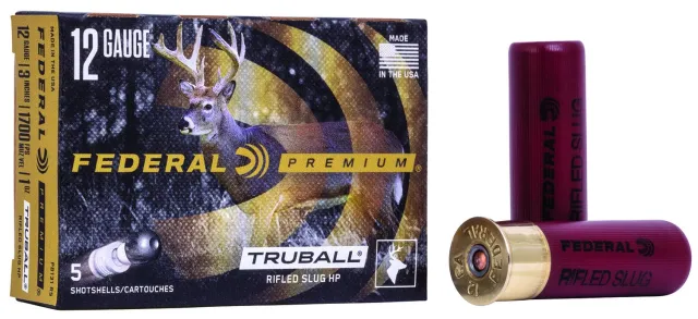 Federal PB131 RS 12 Gauge 3 in 1 oz TruBall Hollow Point Slug 5/box - Federal Premium Ammunition - 12 Gauge