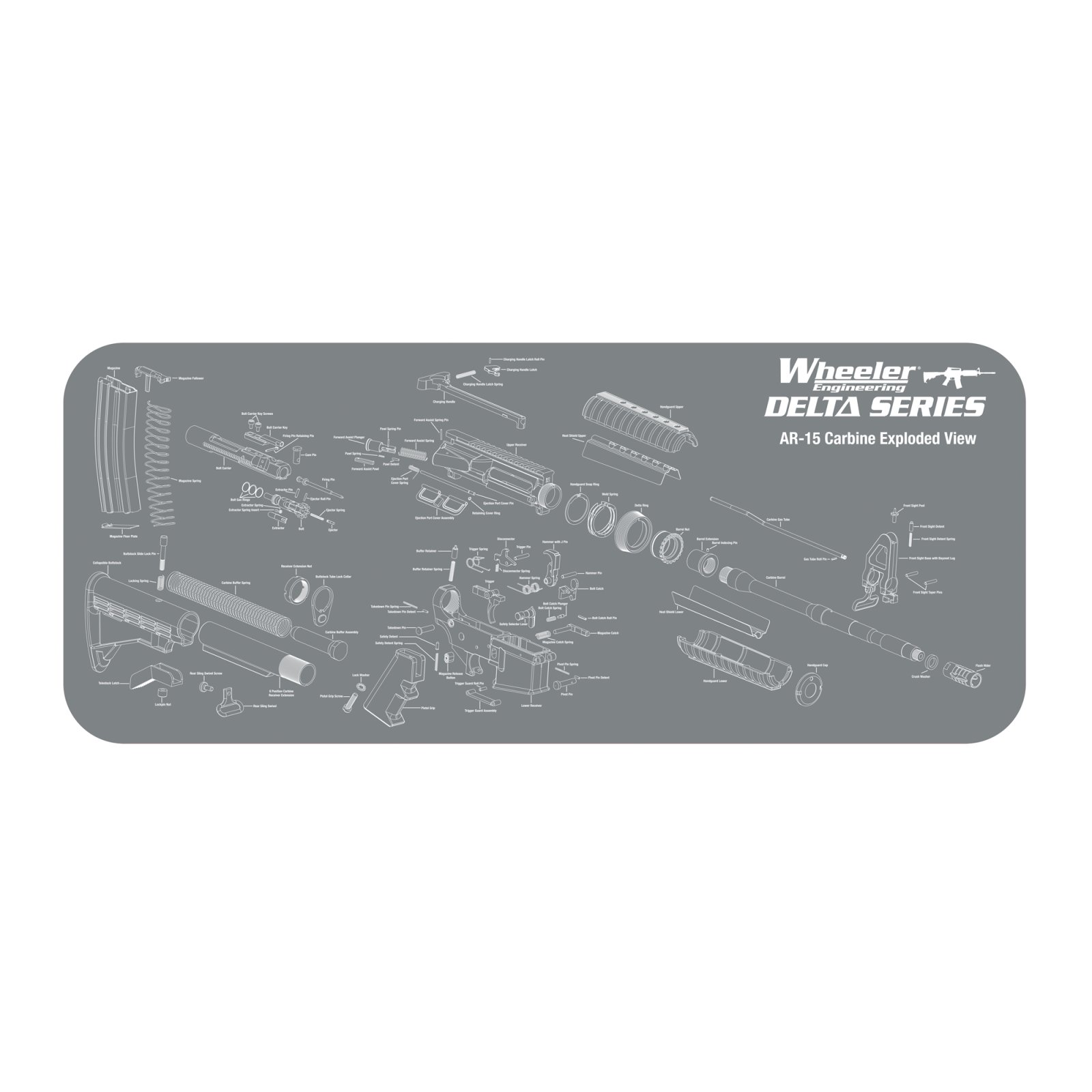 Wheeler Delta Series AR-15 Neoprene Maintenance Mat Dark Gray 20x47 Inches - Wheeler - 20" X 47"