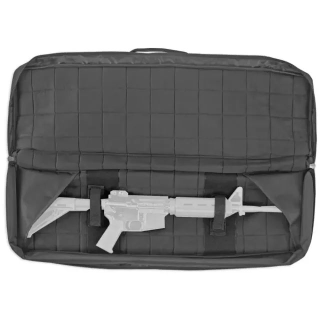 Bulldog BDT40-47B 47 In Tactical Rifle Case Black Front Pockets - Bulldog