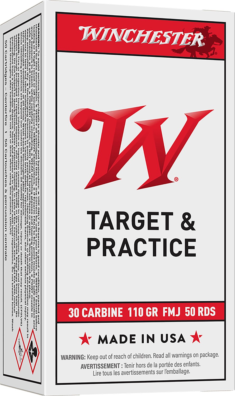 Winchester Ammo Q3132 USA 30 Carbine 110 gr 1990 fps Full Metal Jacket (FMJ) 50 Bx/10 Cs - Winchester - 30 Carbine