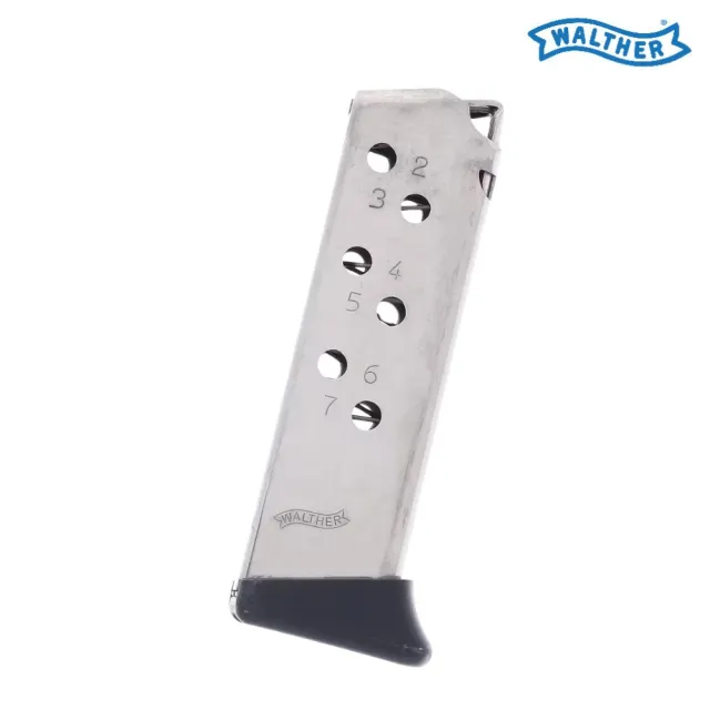 Walther 5136784 PPK .32 ACP Nickel Magazine 7rd Finger Rest - Walther - 32 ACP