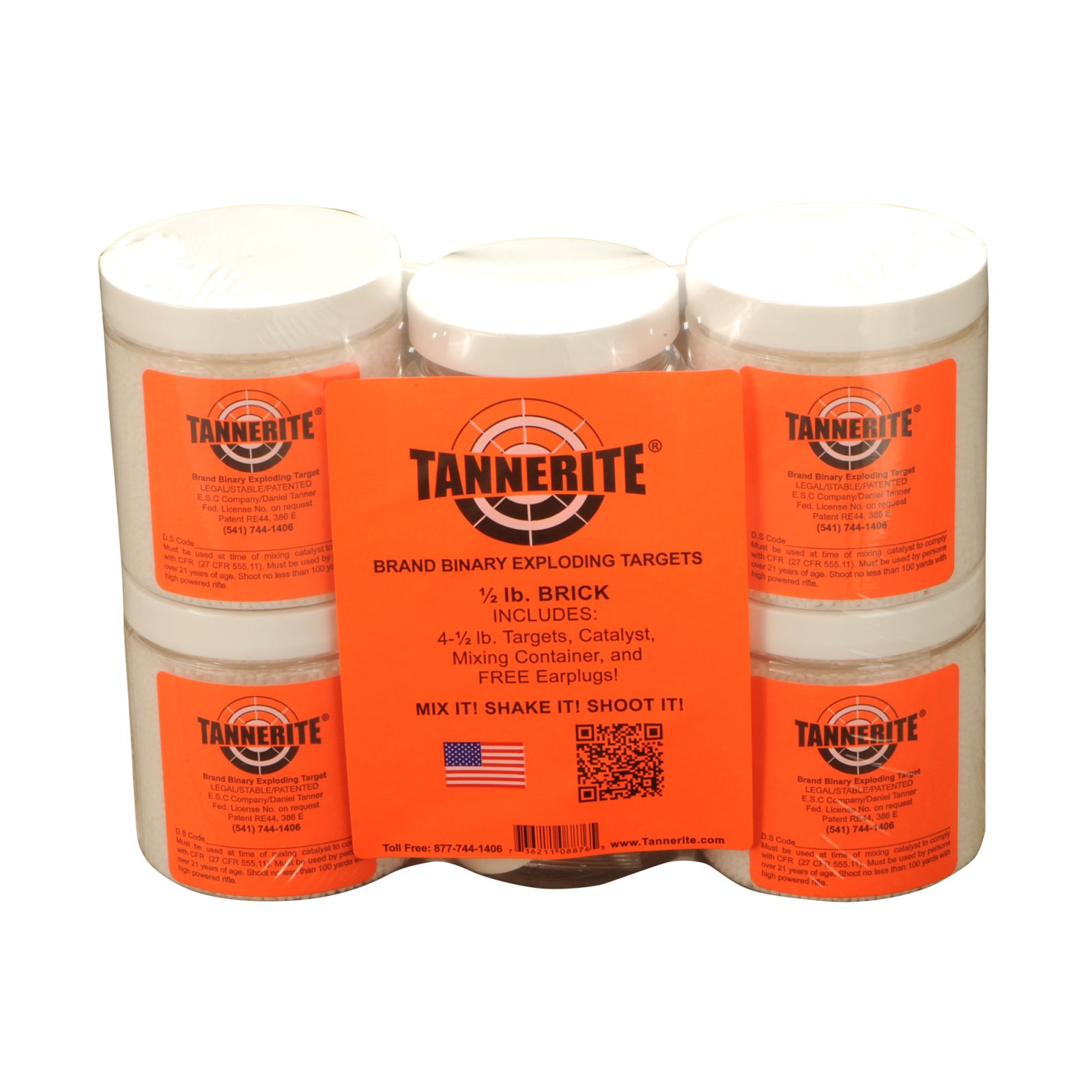 Tannerite Exploding Targets 1/2BR Model 1/2 lb Pack of 4 651 0.50 LB - Tannerite - 0.50 LB