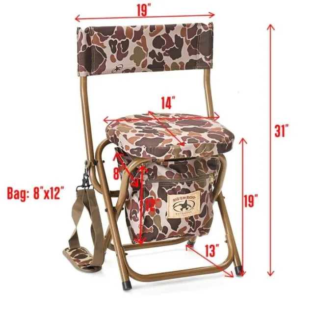 Rig 'Em Right 174-BC Hyde Stool Brown Camo, 900D Polyester, Steel Frame - AdvenTec LLC dba Rig Em Right Outdoors