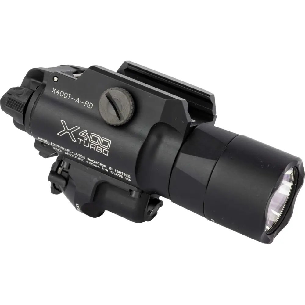 SureFire X400T-A-RD Weapon Light 1000 Lumens Red Laser Black Aluminum - SureFire - 650 LUMENS/ 5.0 MW