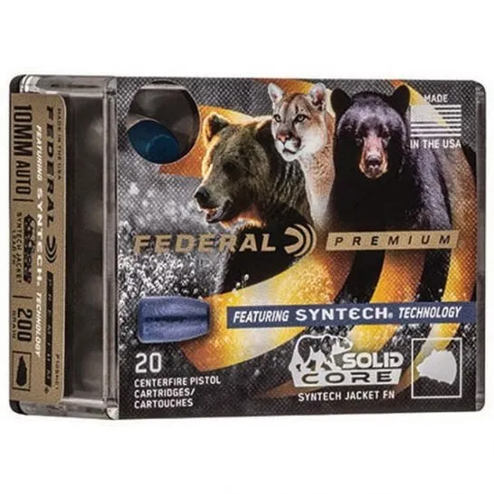 Federal P10SHC1 10mm Auto 200gr Solid Core 5in Polymer 20 Rounds - Federal Premium Ammunition - 10mm Auto