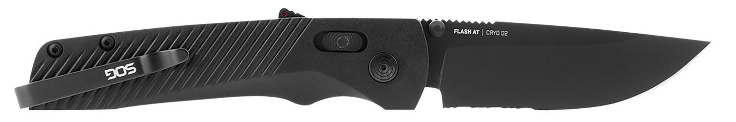 SOG 11-18-02-41 Flash AT Blackout Part-Serrated 3.45" Folding Knife - SOG