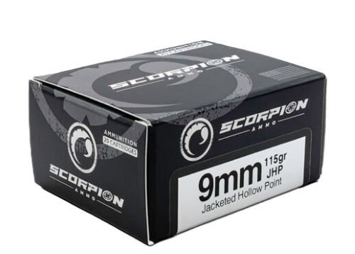 Scorpion 9MM Luger 115GR JHP 20RD - Scorpion Ammo