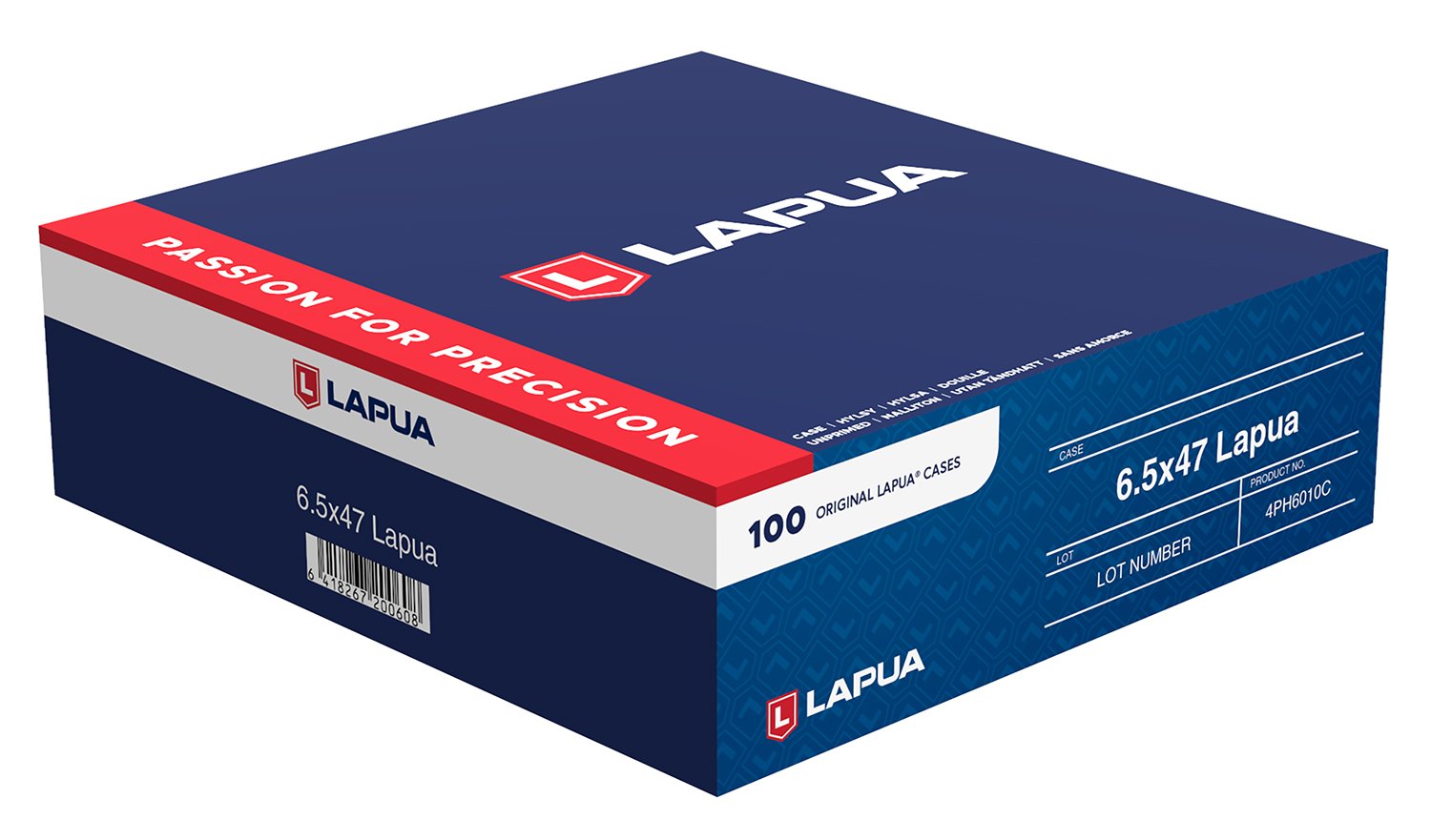 Lapua 4PH6010C 6.5x47 Rifle Brass Unprimed Cases 100/Box - LAPUA - 6.5x47 Lapua