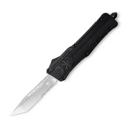 CobraTec LBCTK-1LTS 3.9" Tanto SL/Part Serrated Black OTF D2 Steel Knife - CobraTec Knives