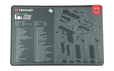 TekMat HK CC9 Cleaning Mat Black Firearm Schematic Print