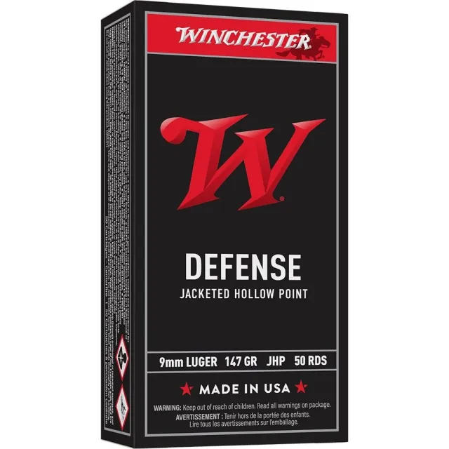 Winchester Ammo USA9JHP2 Defense 9mm Luger 147 gr JHP 50 Per Box/ 10 Cs - Winchester - 9mm Luger