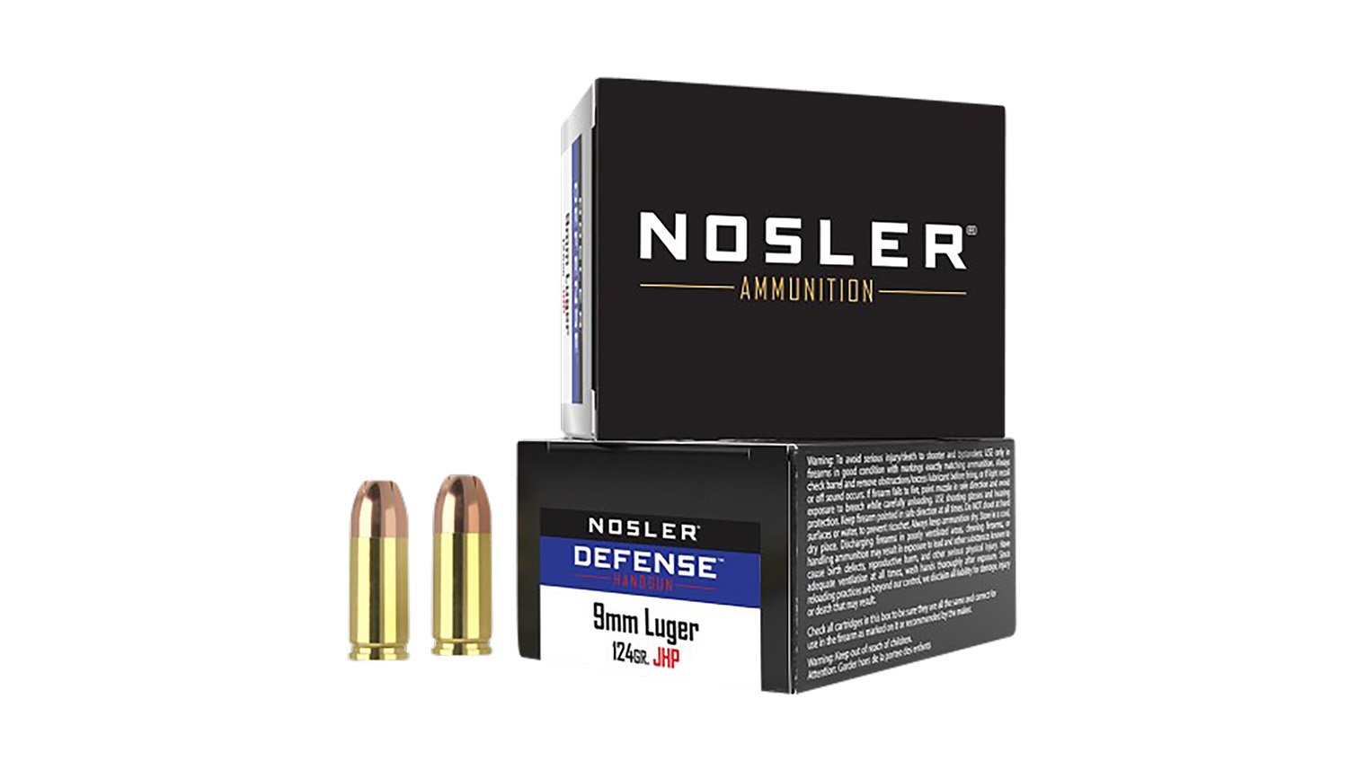 Nosler 38432 9mm Luger +P 124 Grain Hollow Point 20 Rounds - Nosler - 9mm Luger