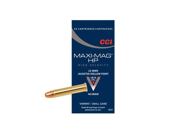 Buy CCI 0024 Maxi-Mag 22 WMR 40gr JHP 50 Rounds Box online