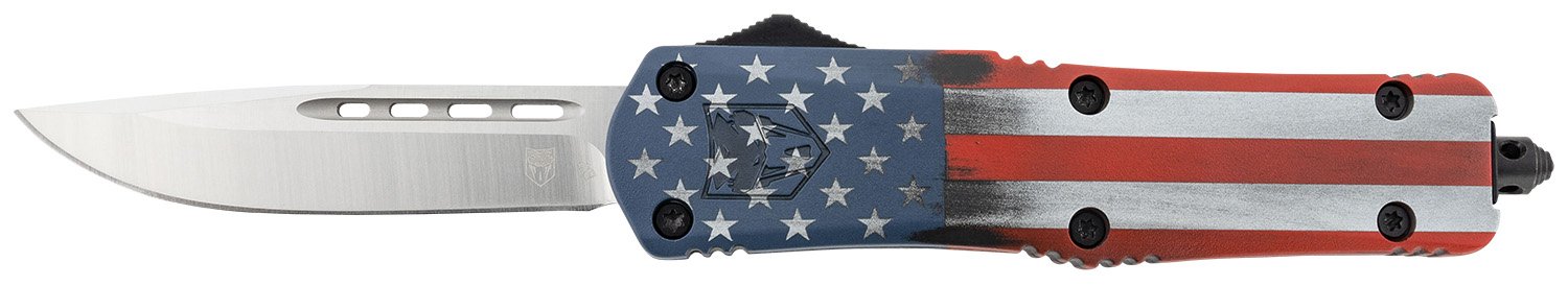CobraTec MCUSAFS3DNS FS-3 3" D2 Steel OTF Knife US Flag Handle - CobraTec Knives
