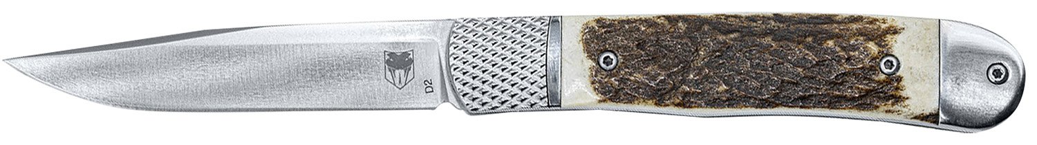 CobraTec CTTHRSTG Trapper 3.12" D2 Steel Blade Stag Handle Knife - CobraTec Knives
