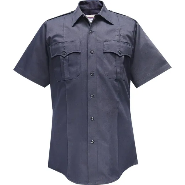 Flying Cross Duro Poplin Short Sleeve Shirt Sewn-In Creases