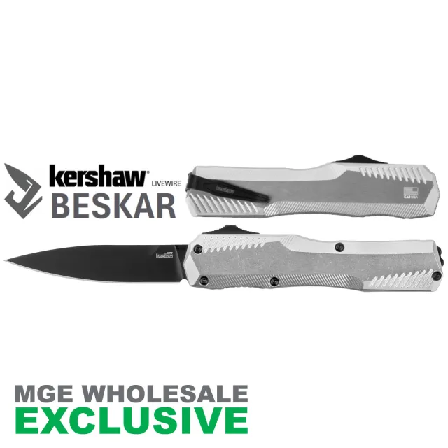 KERSHAW LIVEWIRE BESKAR RAW HANDLE BLACK BLADE MGE Exclusive - Kershaw