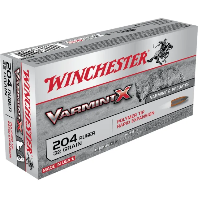 Winchester Ammo X204P Varmint X 204 Ruger 32 gr 4000 fps Polymer Tip Rapid Expansion 20 Bx/10 Cs - Winchester - 204 Ruger