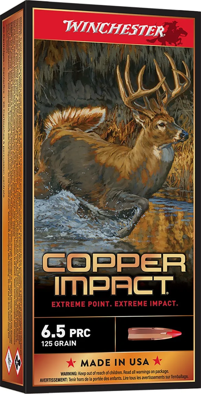 Winchester Ammo X65PCLF Copper Impact 6.5 PRC 125 gr Copper Extreme Point Lead-Free 20 Per Box/ 10 Cs - Winchester - 6.5 PRC
