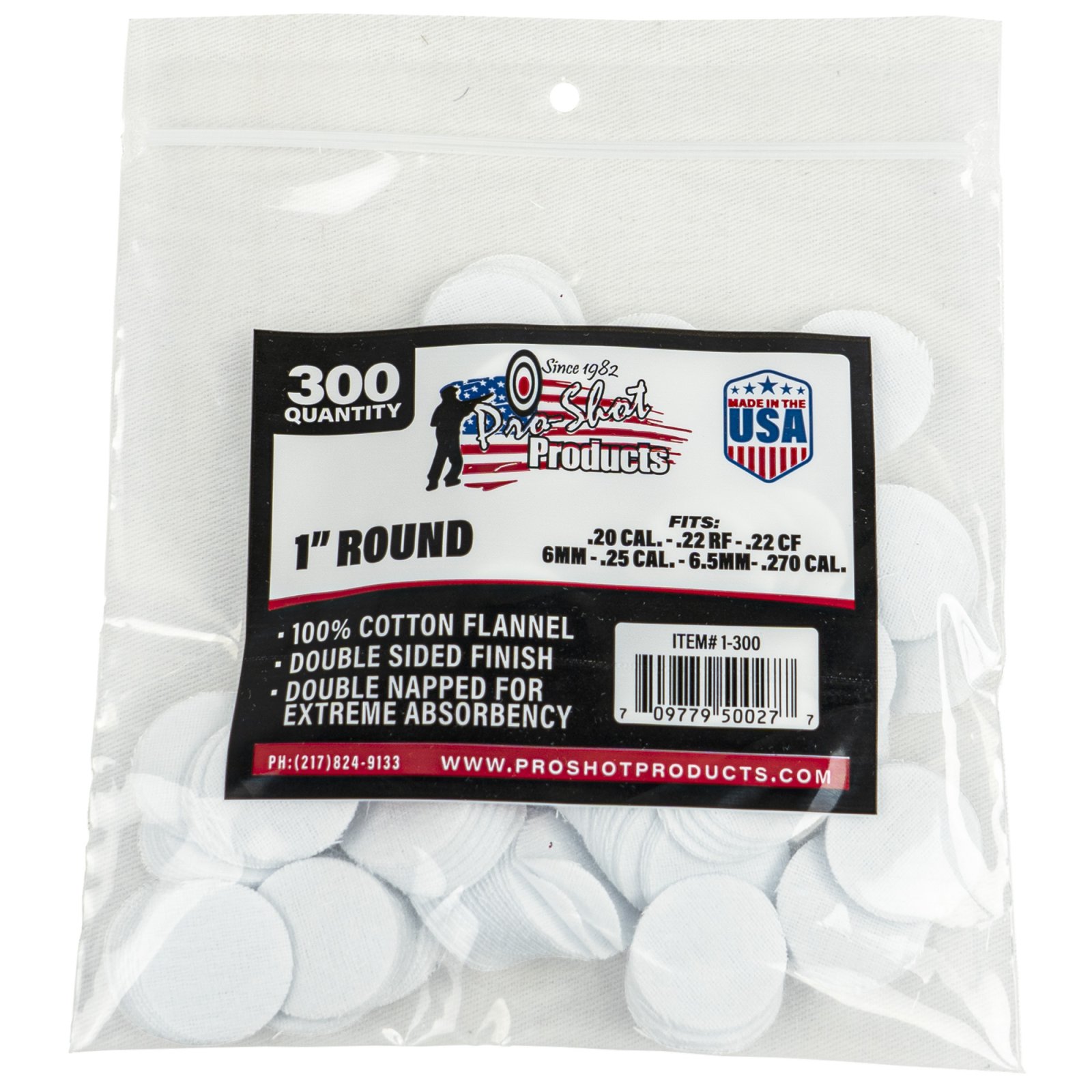 Buy Pro-Shot 1 Round 100% Cotton Patches 300/ct online