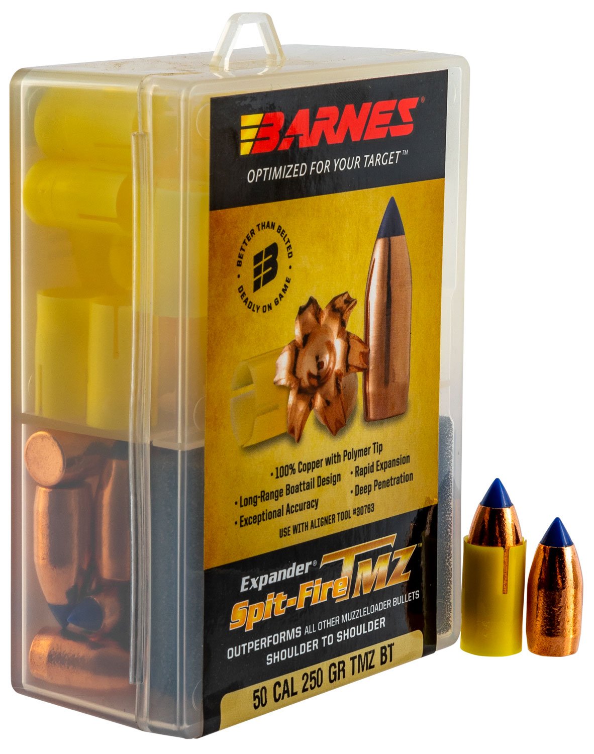 Barnes 30598 Spit-Fire TMZ 50 Cal 250gr Muzzleloader Bullets 24/Box - Browning - 50