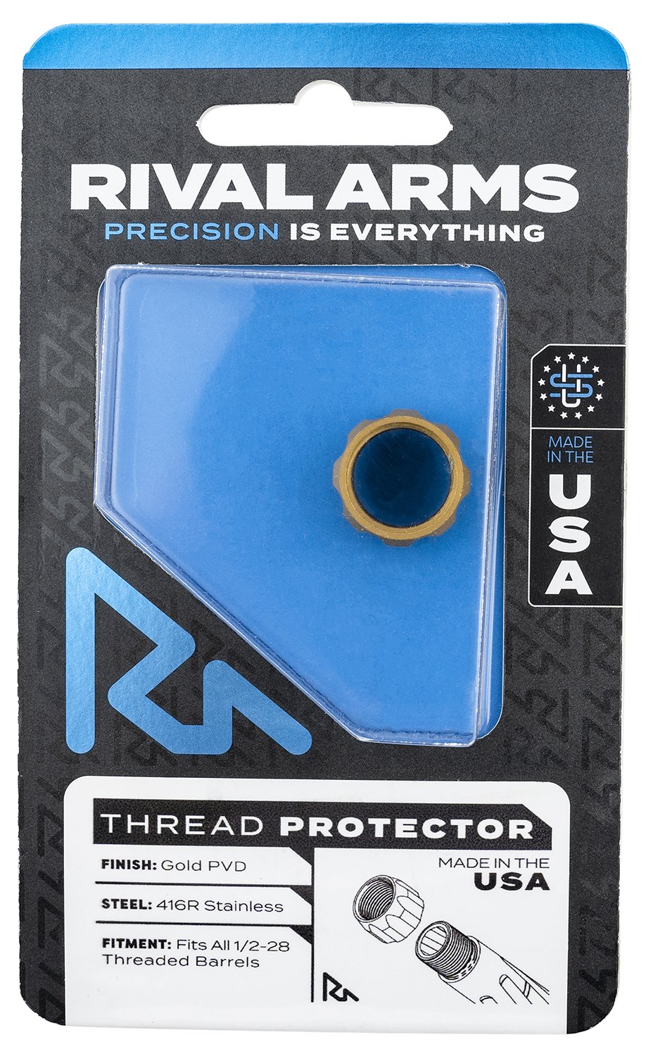 Buy Rival Arms RARA300001E 9mm Gold PVD Thread Protector 416R Stainless Steel online